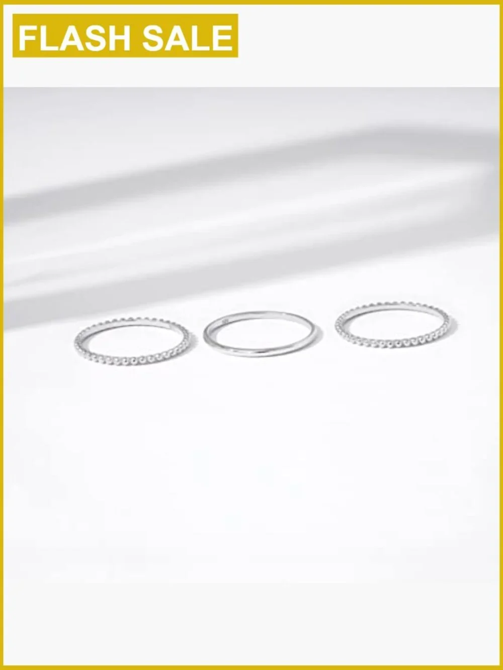 Sterling Silver Stacking Ring Set of 3 - Minimalist Dainty Design